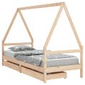 vidaXL Rám detskej postele so zásuvkami 90x200 cm masívna borovica