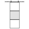 vidaXL Posuvné dvere s kovaním 76x205 cm tvrdené sklo a hliník úzke