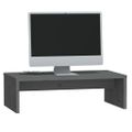 vidaXL Stojan na monitor sivý 50x27x15 cm masívna borovica