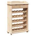 vidaXL Regál na víno Prírodná 58 x 28 x 90 cm Masívne borovicové drevo