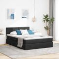 vidaXL Postel s úložným prostorem a matrací Čierna 140 x 190 cm Zamat
