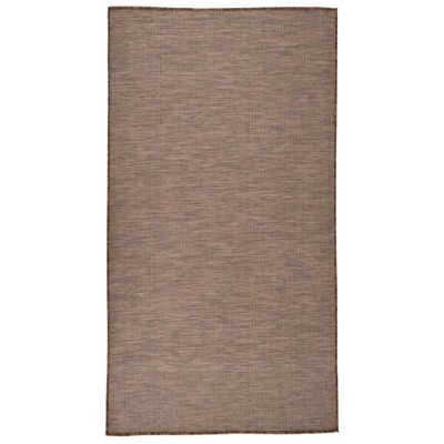 vidaXL Vonkajší koberec s plochým tkaním 80x150 cm hnedý