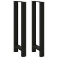 vidaXL Nohy barového stola, čierne, 2 ks, 40 x (100-101) cm, oceľové