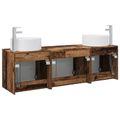 vidaXL Set kabinetov do kúpeľne 3 ks Staré drevo 49,5 x 44,5 x 65,5 cm