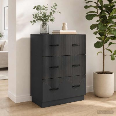 vidaXL Zásuvkový kabinet Čierna 66 x 34,5 x 87 cm Kompozitné drevo