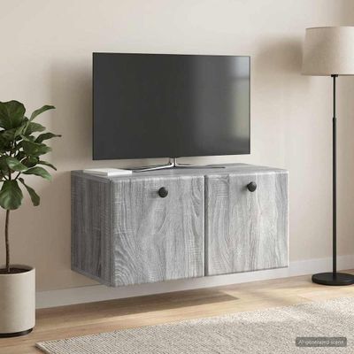 vidaXL Nástenná TV skrinka 59,5 x 31 x 30 cm Sivý Sonoma