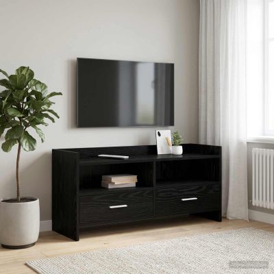 vidaXL TV skrinka 100 x 33 x 47 cm Čierny dub Kompozitné drevo