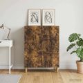 vidaXL Servírovacia skriňa Dymový dub 66 x 34,5 x 90 cm