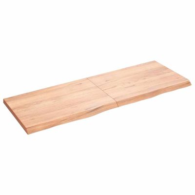vidaXL Stolová doska bledohnedá 140x50x(2-4) cm ošetrený masívny dub