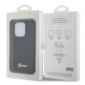 Guess puzdro pre iPhone 15 Pro 6,1" GUHCP15LPSFDGSK čierne HC Sequin Script Metal