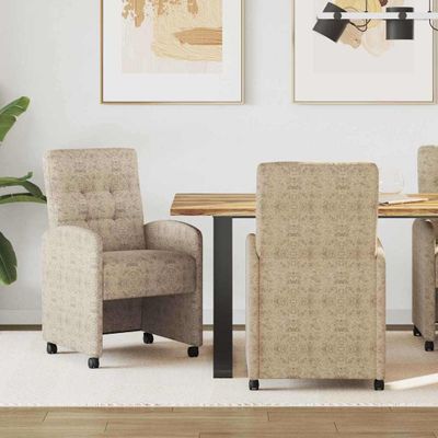 vidaXL Jedálenské stoličky na kolieskach s kolesami 2 pcs Svetlosivá