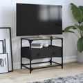 vidaXL TV skrinka sklenená doska čierna 60x35x51 cm kompozitné drevo