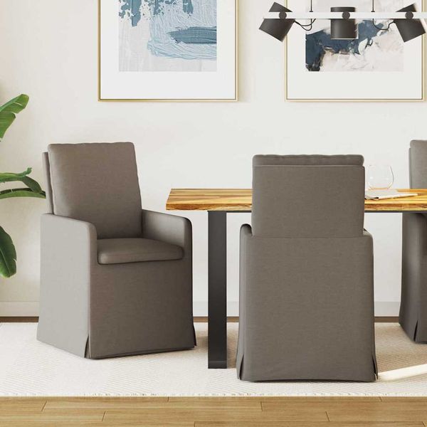 vidaXL Jedálenské stoličky 2 pcs Svetlosivá 57 x 67 x 98 cm Ľan