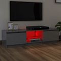 vidaXL TV skrinka s LED svetlami lesklá sivá 140x40x36 cm