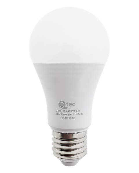 LED žiarovka Qtec 13W A60 E27 4200K