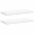vidaXL Plávajúce nástenné police 2 ks, biele 50x23,5x3,8 cm, MDF