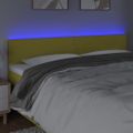 vidaXL Čelo postele s LED zelené 200x5x78/88 cm látka