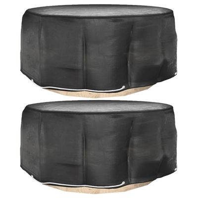 vidaXL Obaly na záhradný nábytok 2 ks 10 očiek Ø260x90 cm okrúhle
