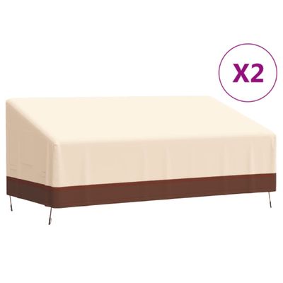 vidaXL Obaly na 3-miestne lavice 2 ks 198x97x48/74 cm, 600D Oxford