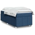 vidaXL Posteľný rám boxsping s matracom modrý 80x200 cm látka