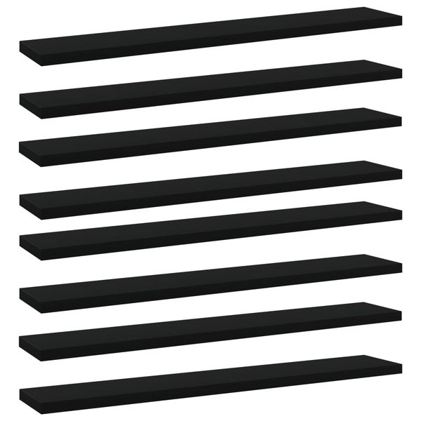 vidaXL Prídavné police 8 ks, čierne 60x10x1,5 cm, drevotrieska