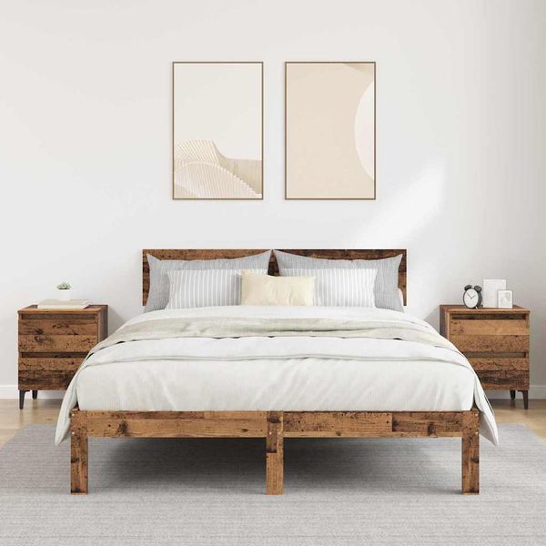 vidaXL Nočný stolík 2 pcs Staré drevo 40 x 35 x 50 cm Kompozitné drevo