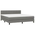 vidaXL Boxspring posteľ s matracom tmavosivá 160x200 cm látka