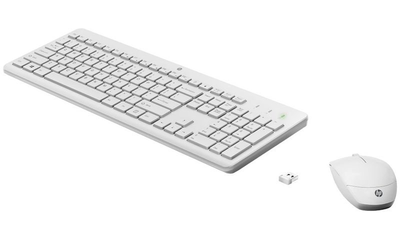 HP Bezdrôtová klávesnica a myš HP 230 - biela CZ/SK Sada klávesnice a myši, bezdrôtová, CZ+SK rozloženie, USB, biela