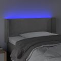 vidaXL Čelo postele s LED bledosivé 103x16x78/88 cm zamat
