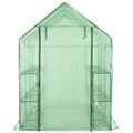 vidaXL Skleník s 12 policami oceľový 143x214x196 cm