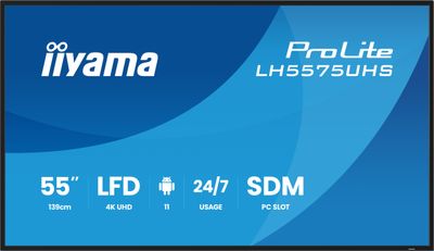 55'' iiyama LH5575UHS-B2AG: IPS, 4K UHD, Android, 24/7