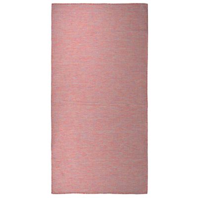 vidaXL Vonkajší koberec s plochým tkaním 100x200 cm červený