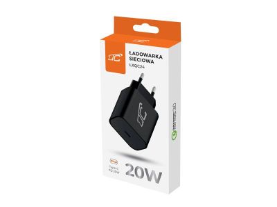 Nabíjačka LTC LXQC24, USB-C 20W QC 3.0 PD 3A, čierna