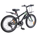 vidaXL Detské Kolo 20 Palcov 6-Speed pre vek 6-11 rokov Čierna