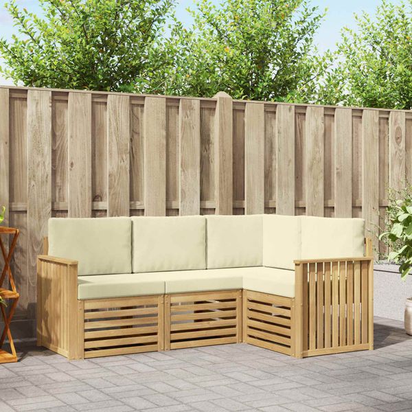 vidaXL Súpravy pohoviek 4 pcs Biela a krémová 187,5 x 128,5 x 73 cm