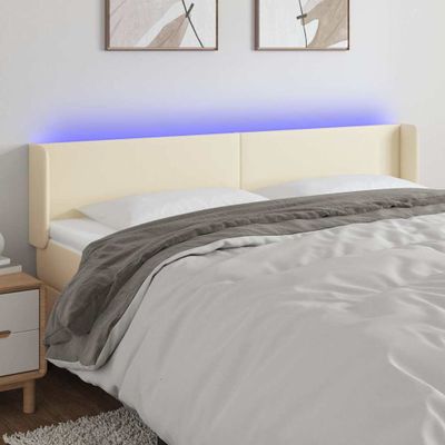 vidaXL Čelo postele krémové 183x16x78/88 cm umelá koža
