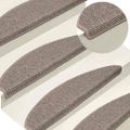 vidaXL Schodové rohože 15 ks 65x21x4 cm tmavo béžové, polkruhové, veľké