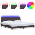 vidaXL Rám postele bez matraca Hanko tmavohnedá 200x200 cm látka