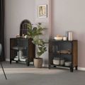 vidaXL Úložné skrinky 2 ks rustikálne hnedé 72x36x82 cm kov a MDF