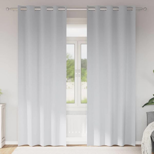 vidaXL Záclony na zatemnenie s krúžkami 2 pcs Bledá šedá 245 x 140 cm