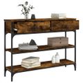 vidaXL Konzolový stolík dymový dub 100x25x75 cm kompozitné drevo
