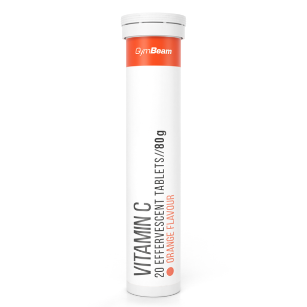 Vitamín C 1000 mg šumivý - GymBeam, pomaranč, 20 tab.