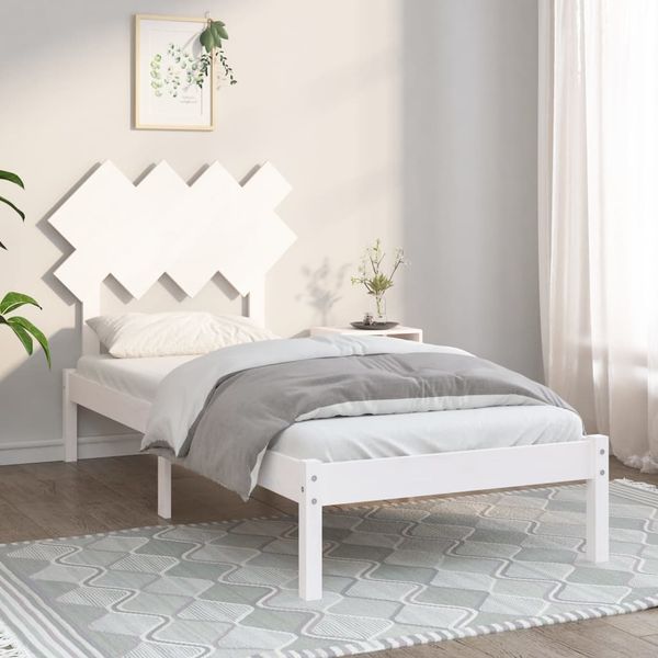vidaXL Posteľný rám biely 90x200 cm masívne drevo