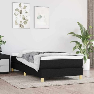 vidaXL Posteľný rám s boxspringom Čierna 90x200 cm Látka