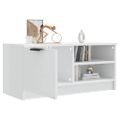vidaXL TV stolík lesklý biely 80x35x36,5 cm spracované drevo