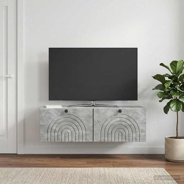 vidaXL Nástenná TV skrinka Nástenný Betónovo sivá 98 x 31 x 30 cm