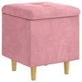 vidaXL Ottoman s Úložným Priestorom Ružová 40 x 40 x 45 cm Zamat