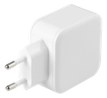DELTACO USB-AC175, 2x USB A, Nabíjačka, biela