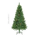 vidaXL Osvetlený umelý vianočný stromček s guľami a šiškami 150 cm