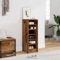 VidaXL Skrinka na topánky Old Wood 32x35x92 cm Engineered Wood